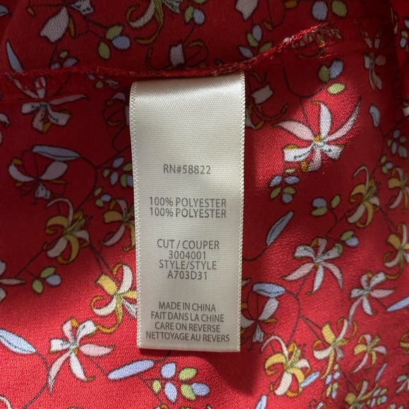 Max Studio Women’s Floral  Print Short Sleeve Blouse Small - Picture 5 of 6